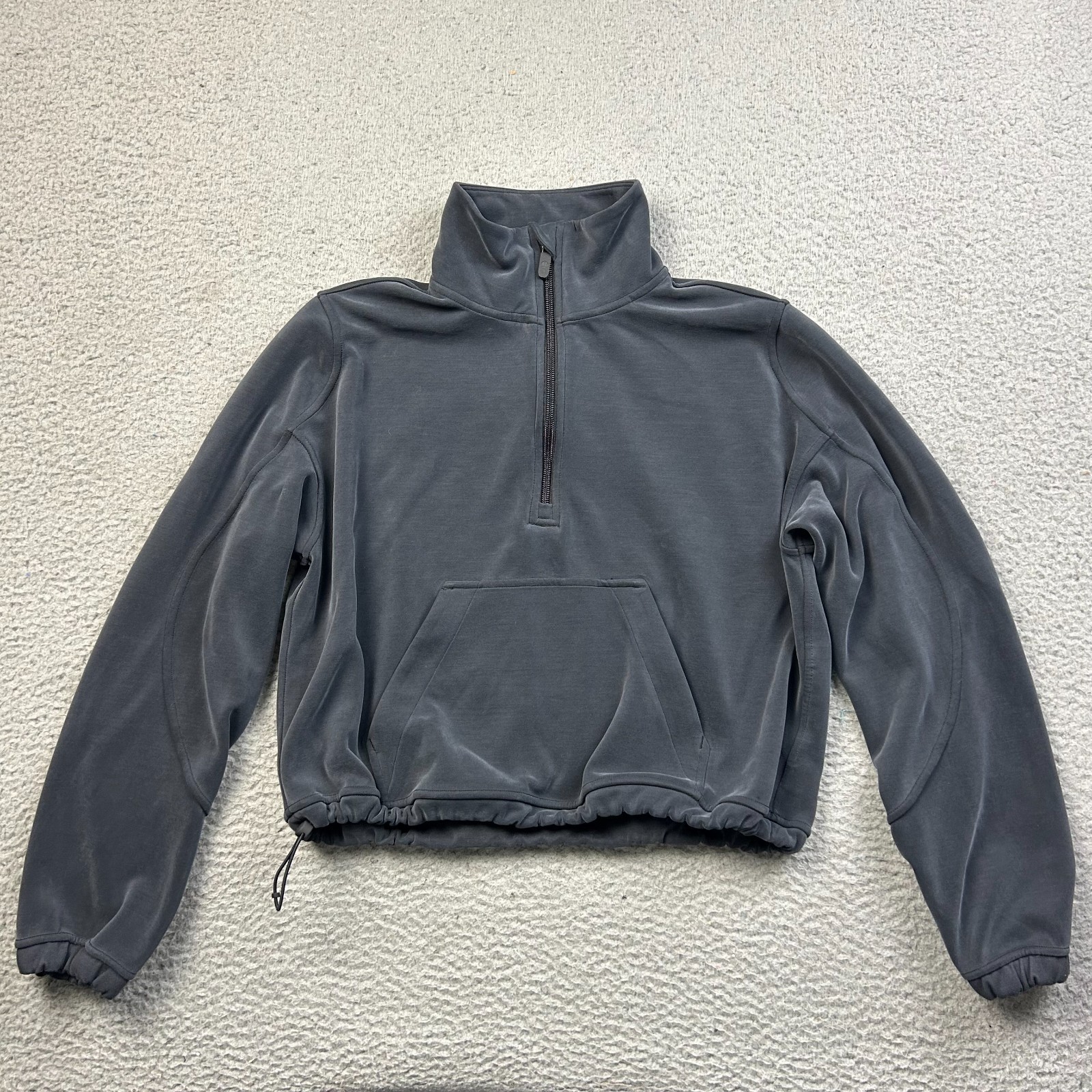 Lululemon Women\'s Brushed Softstreme Half Zip Pullover Sweater Black Size 4 Lululemon Women\'s Brushed Softstreme Half Zip Pullover Sweater Black Size 4