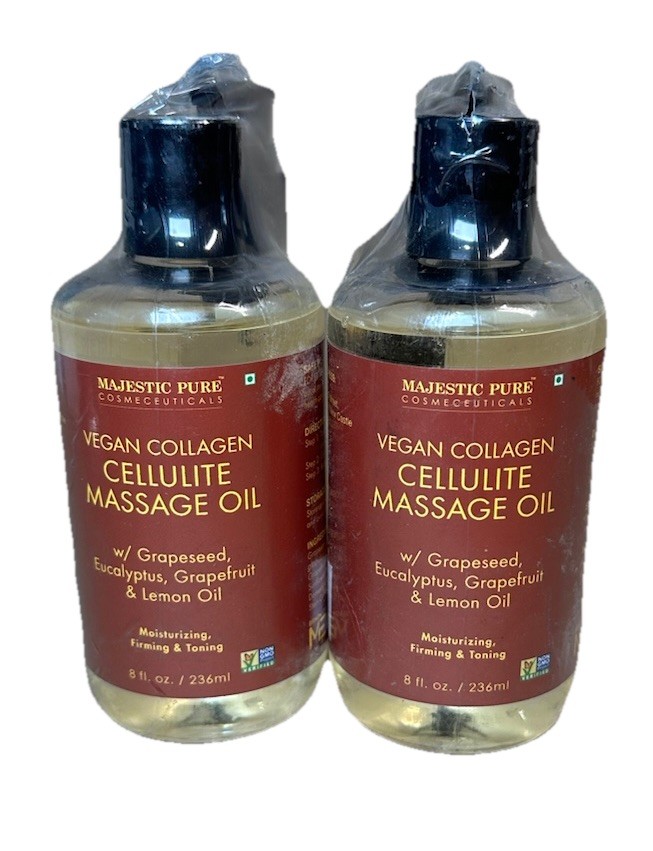 2x MAJESTIC PURE Anti Cellulite Massage Oil 8oz w/ Collagen & Stem Cells Cream 2x MAJESTIC PURE Anti Cellulite Massage Oil 8oz w/ Collagen & Stem Cells Cream