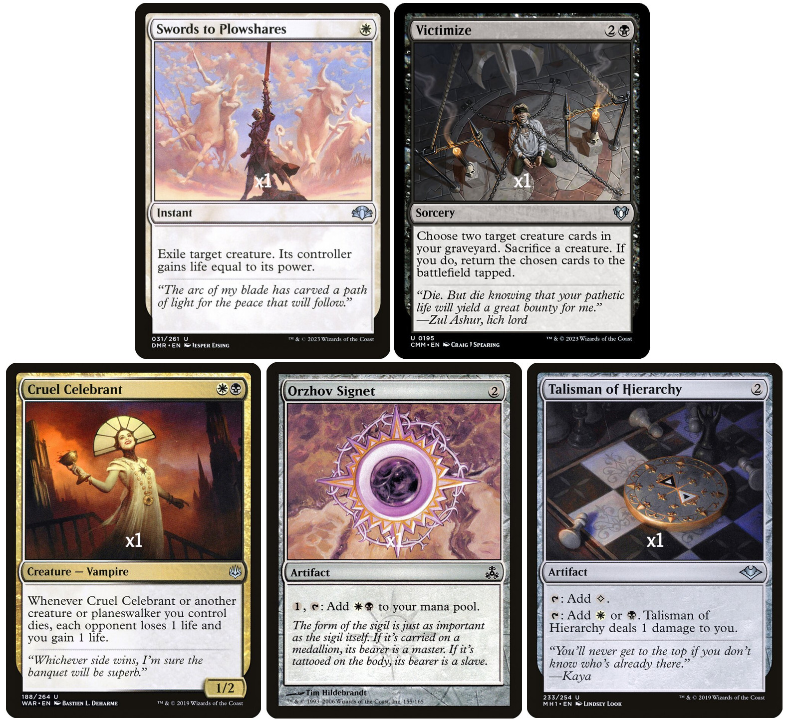 MTG WB Teysa Karlov Aristocrats Commander Deck Staples Bundle (5 Cards) MINT MTG WB Teysa Karlov Aristocrats Commander Deck Staples Bundle (5 Cards) MINT