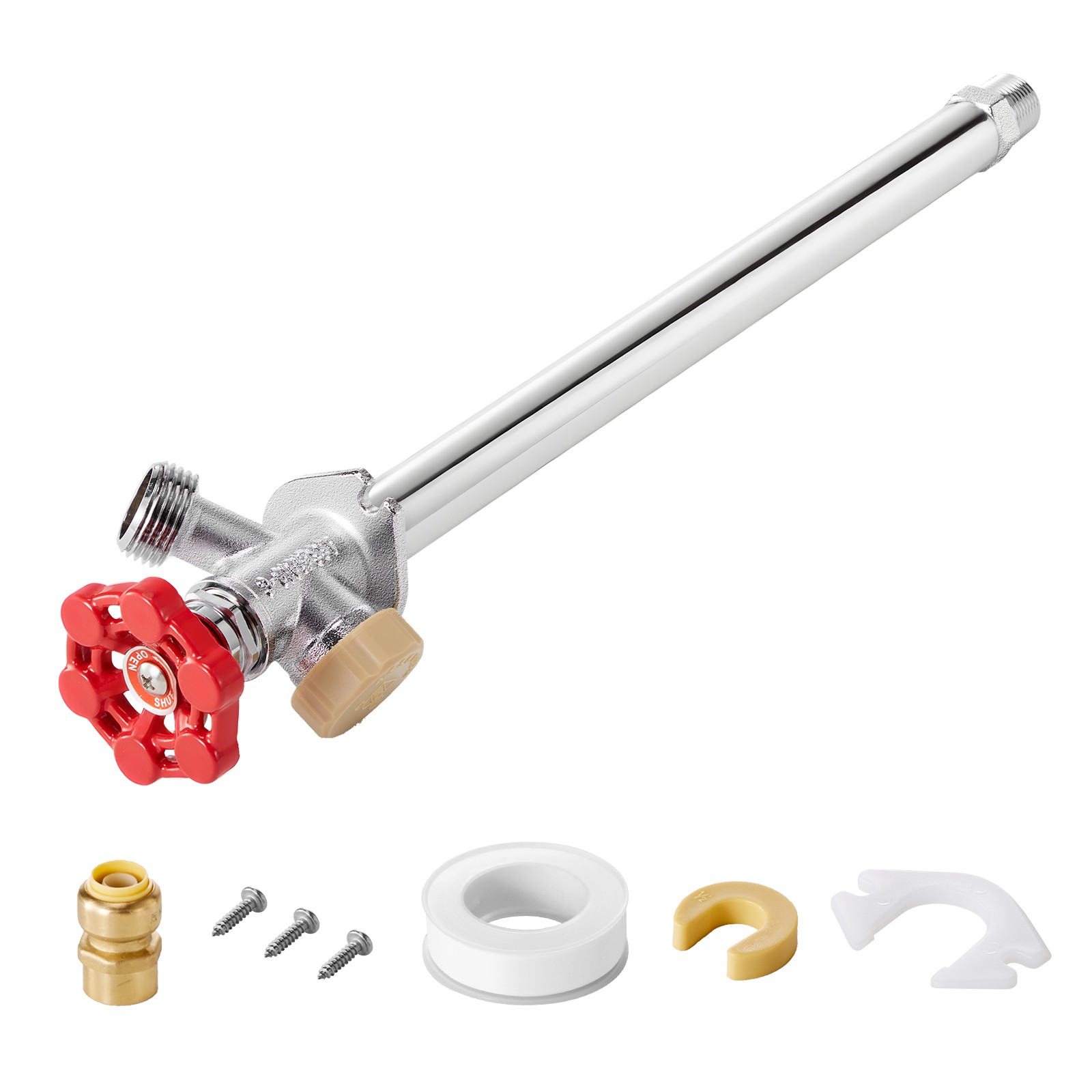 VEVOR Anti-Siphon Frost-Proof Sillcock 12-inch Freeze Proof Outdoor Faucet Bib