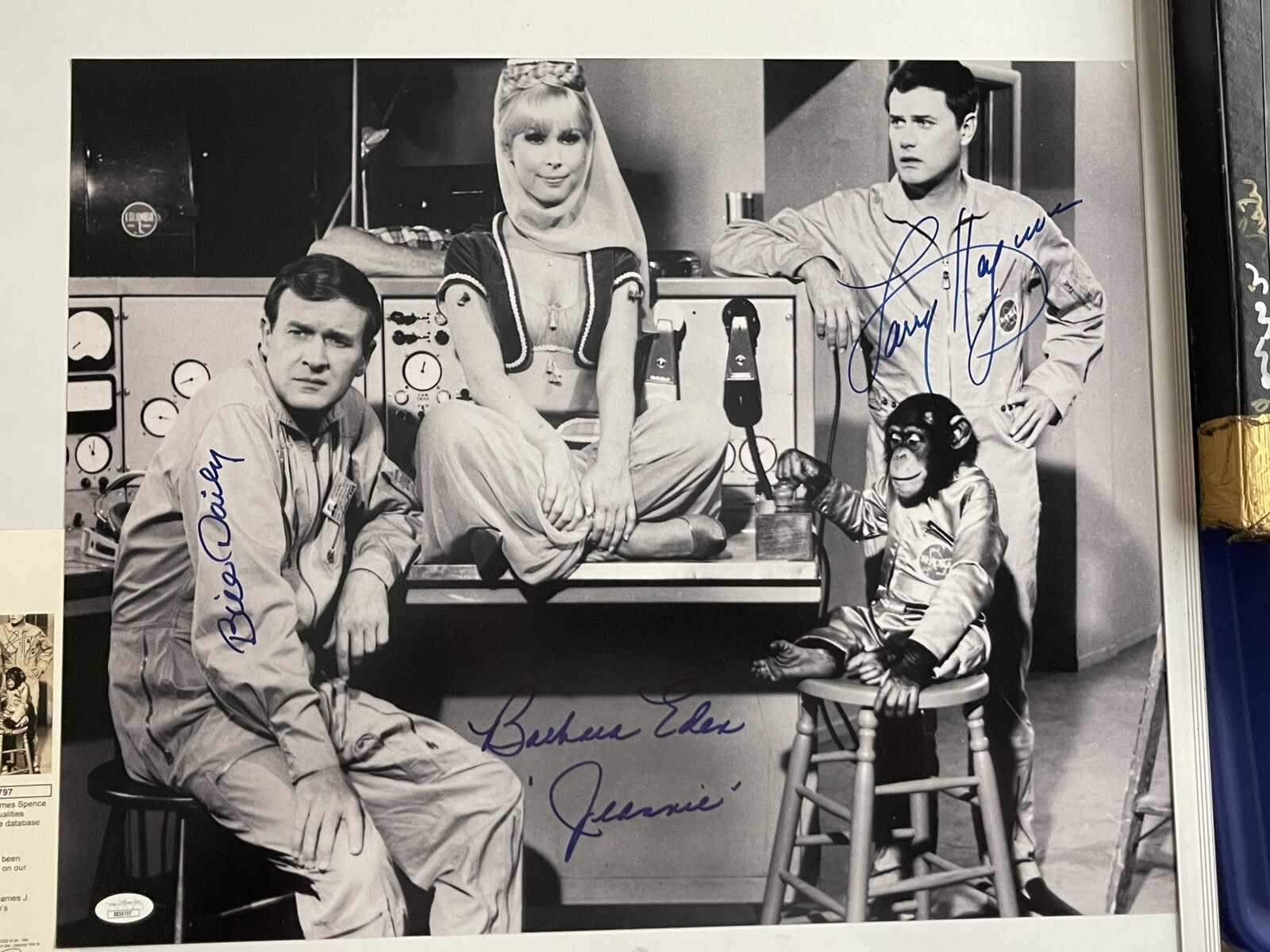 I Dream Of Jeanie Cast Hagman, Eden, Daily Triple Signed 16x20 Photo JSA Letter I Dream Of Jeanie Cast Hagman, Eden, Daily Triple Signed 16x20 Photo JSA Letter