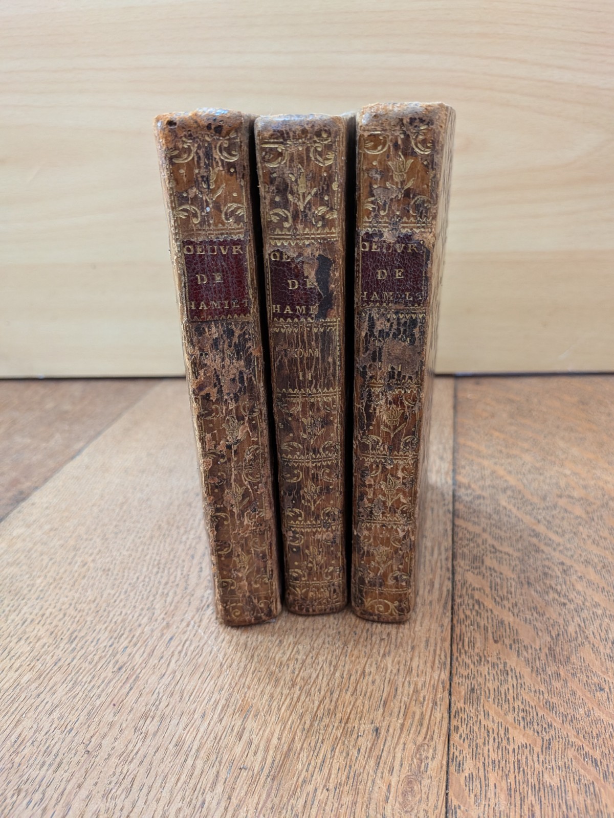 antique book-Works of Count Antoine Hamilton 3 volumes (tales ...) - 1762