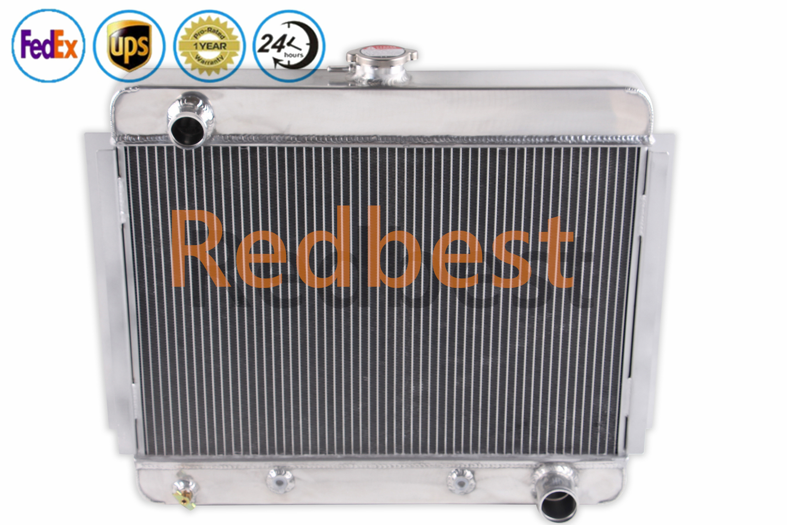 3 Rows Alu Radiator For 1963-1967 Chevrolet Chevy II Nova Hardtop 2-Door 4.6L V8