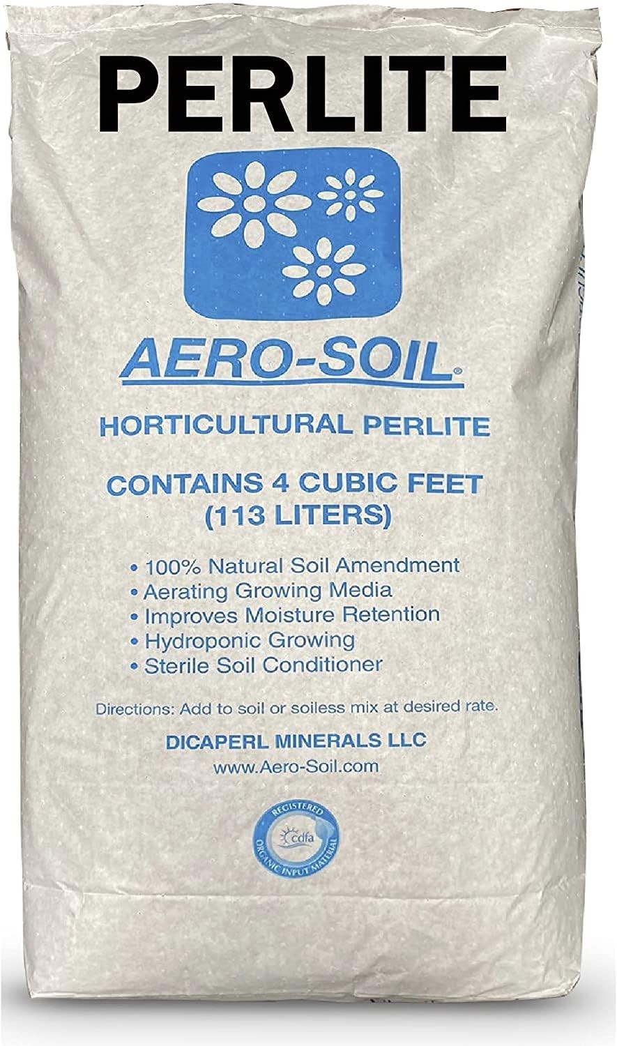 Premium Horticultural Perlite Soil Additive for Drainage & Growth - Coarse 4 Cu