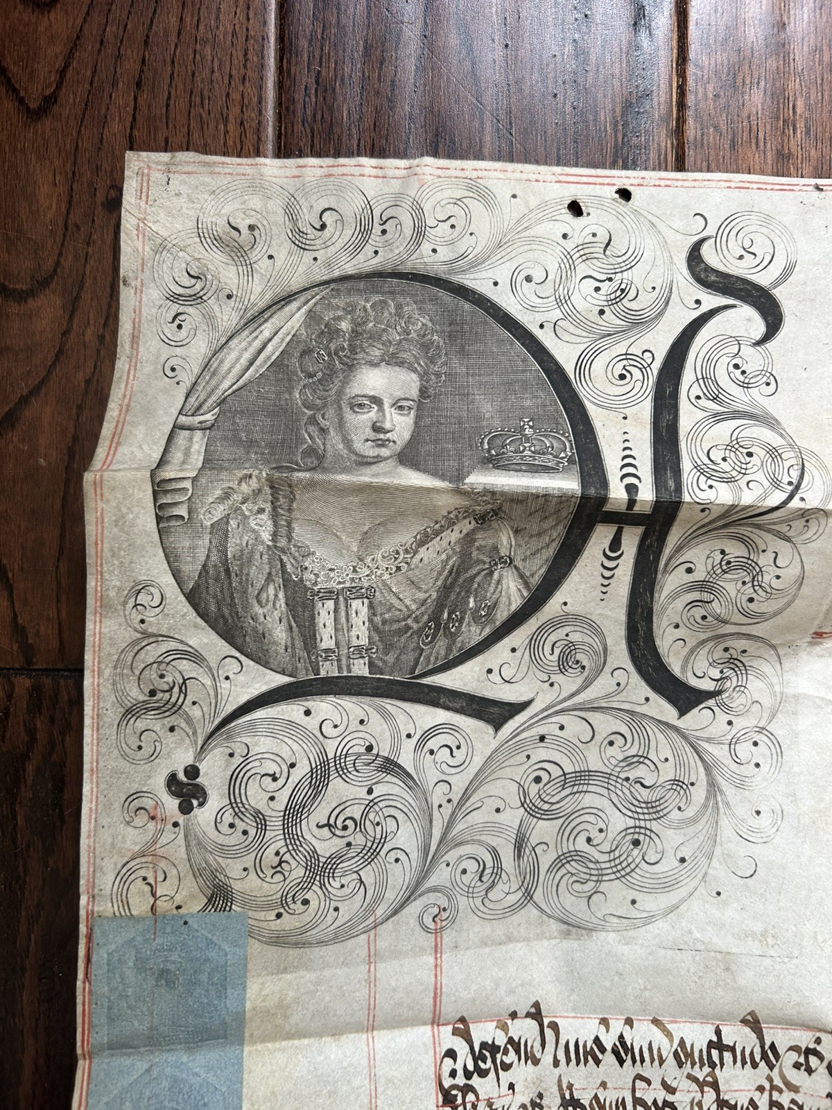 1703 Queen Anne Vellum Deed w/ Original Lead Great Seal Michaelmas Term