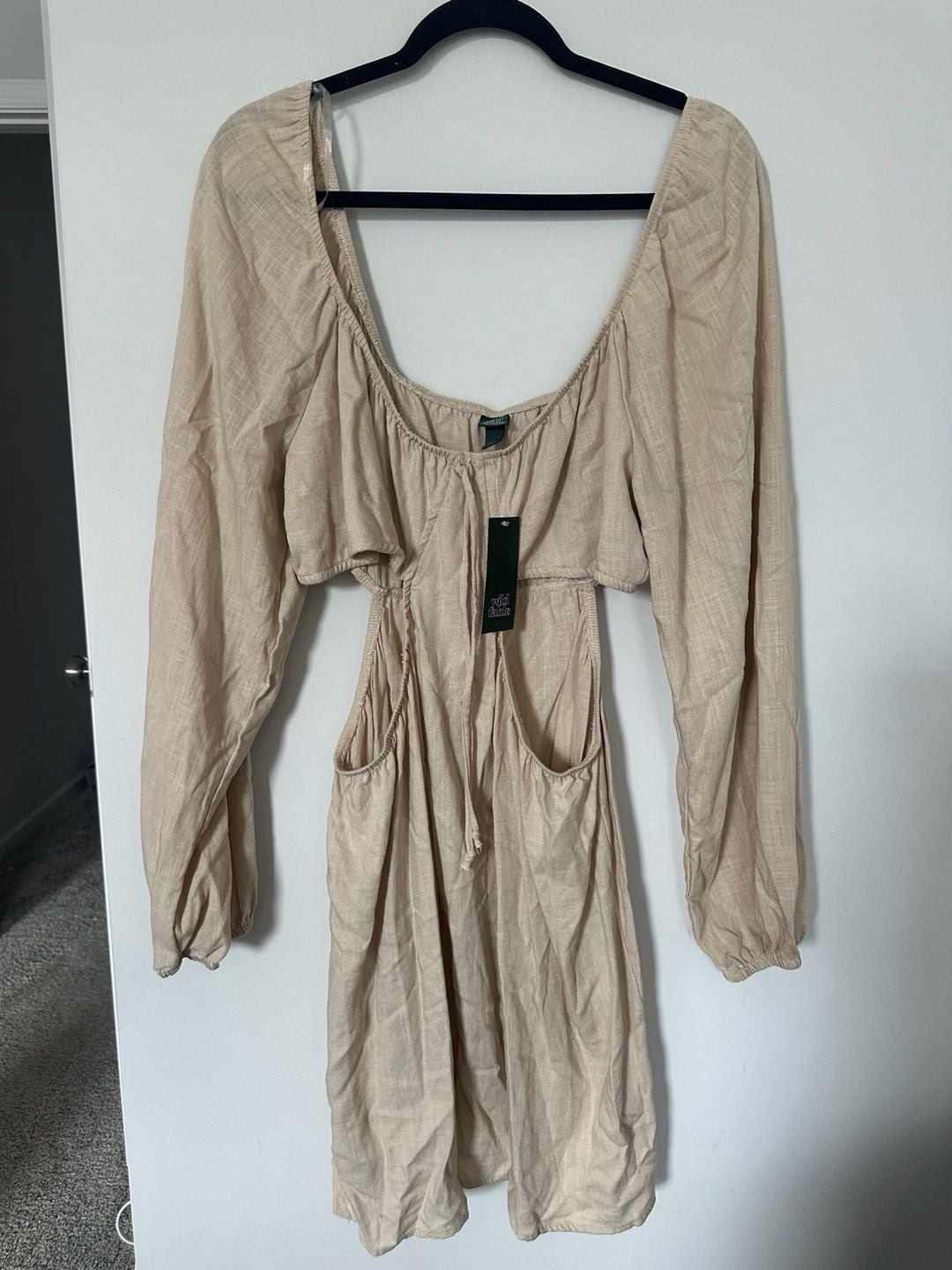 NWT Wild Fable Tan Long Sleeve Cut Out Party Dress XXL NWT Wild Fable Tan Long Sleeve Cut Out Party Dress XXL