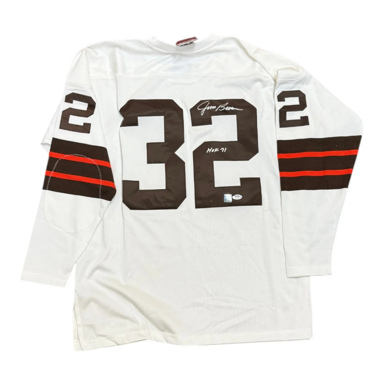 Jim Brown Browns Mitchell and Ness Long Sleeve White Jersey w \ Jim Brown Browns Mitchell and Ness Long Sleeve White Jersey w \
