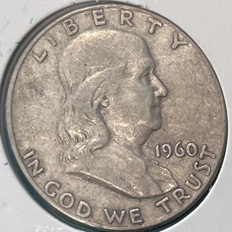 1960-D Franklin Half Dollar VF-30 Very Fine 90% Silver Denver 50C US Coin 1960-D Franklin Half Dollar VF-30 Very Fine 90% Silver Denver 50C US Coin