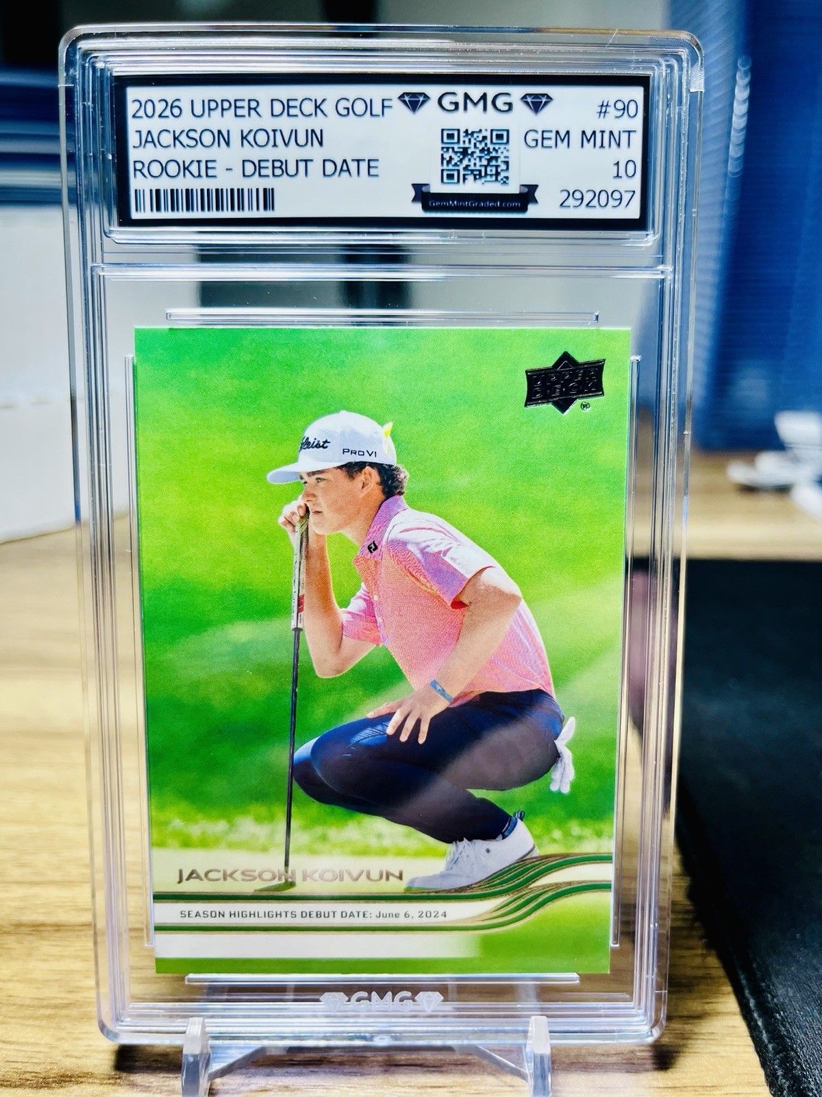 2026 Upper Deck Golf Jackson Koivun Rookie Debut Dates #90 GMG Graded 10 Gem 💎 