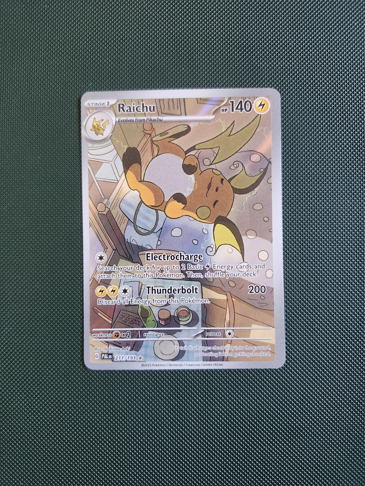 Pokémon TCG Raichu Holo Card Sv02: Paldea Evolved 211/193 NM