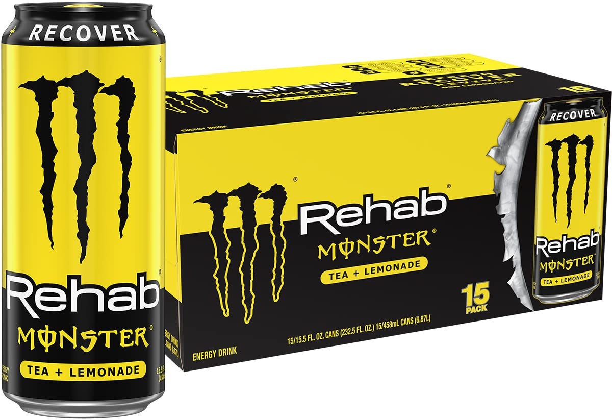 Monster Rehab Tea + Lemonade + Energy, Energy Drink 15.5 Ounce 15 Pack Fresh Monster Rehab Tea + Lemonade + Energy, Energy Drink 15.5 Ounce 15 Pack Fresh