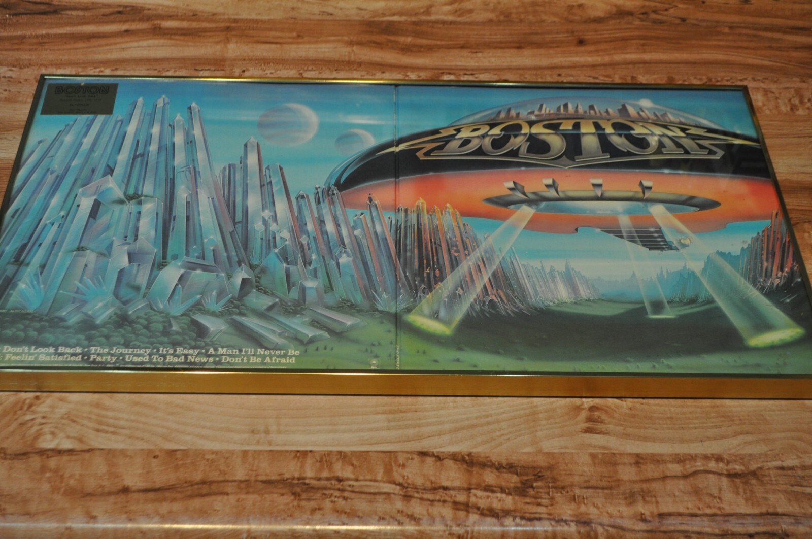 BOSTON DON\'T LOOK BACK ALBUM COVER FRAMED by INNERVISIONS 1978 EPIC RECORDS