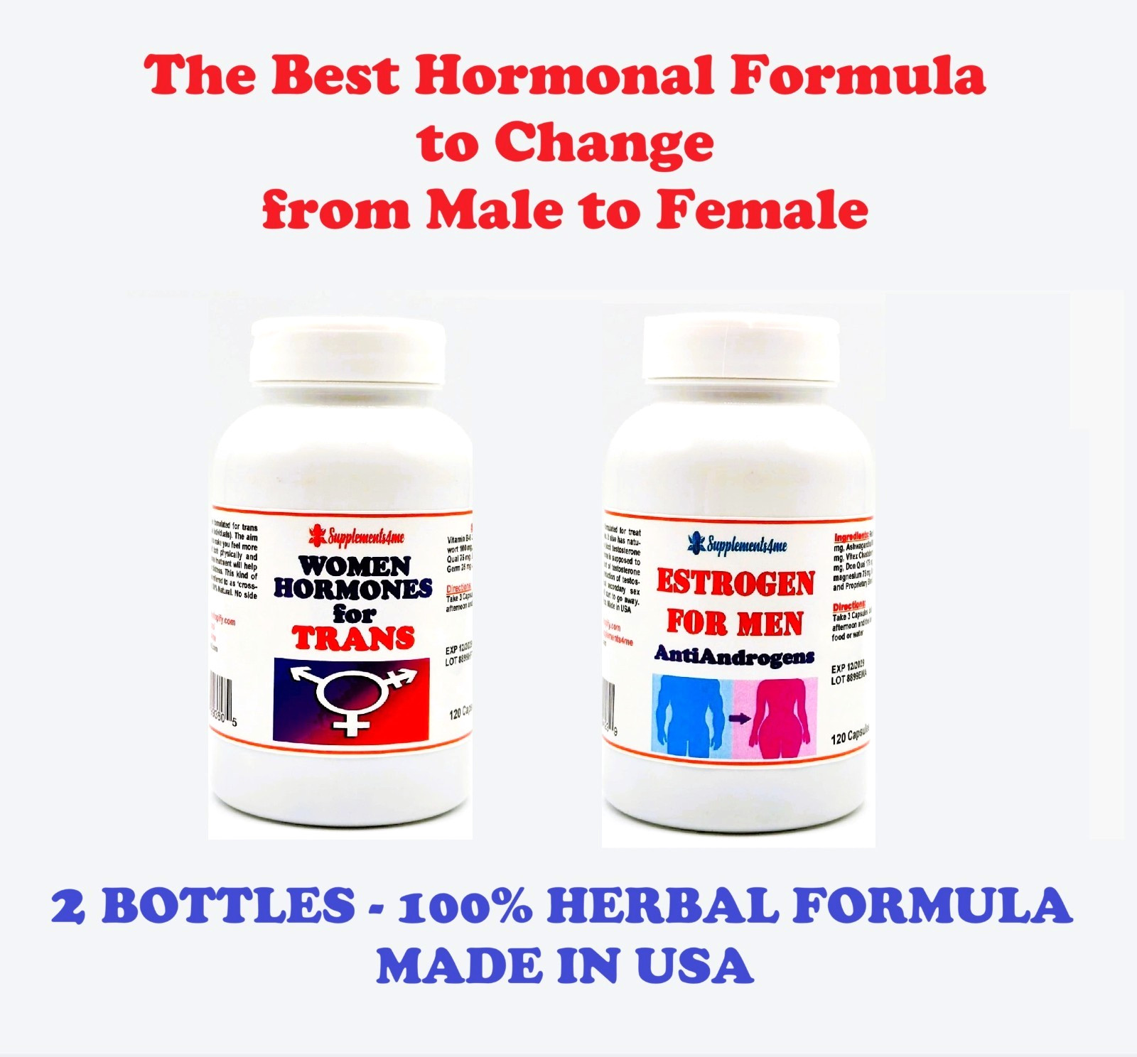 Natural change Male to Female capsules 2 Bottles - MADE IN USA