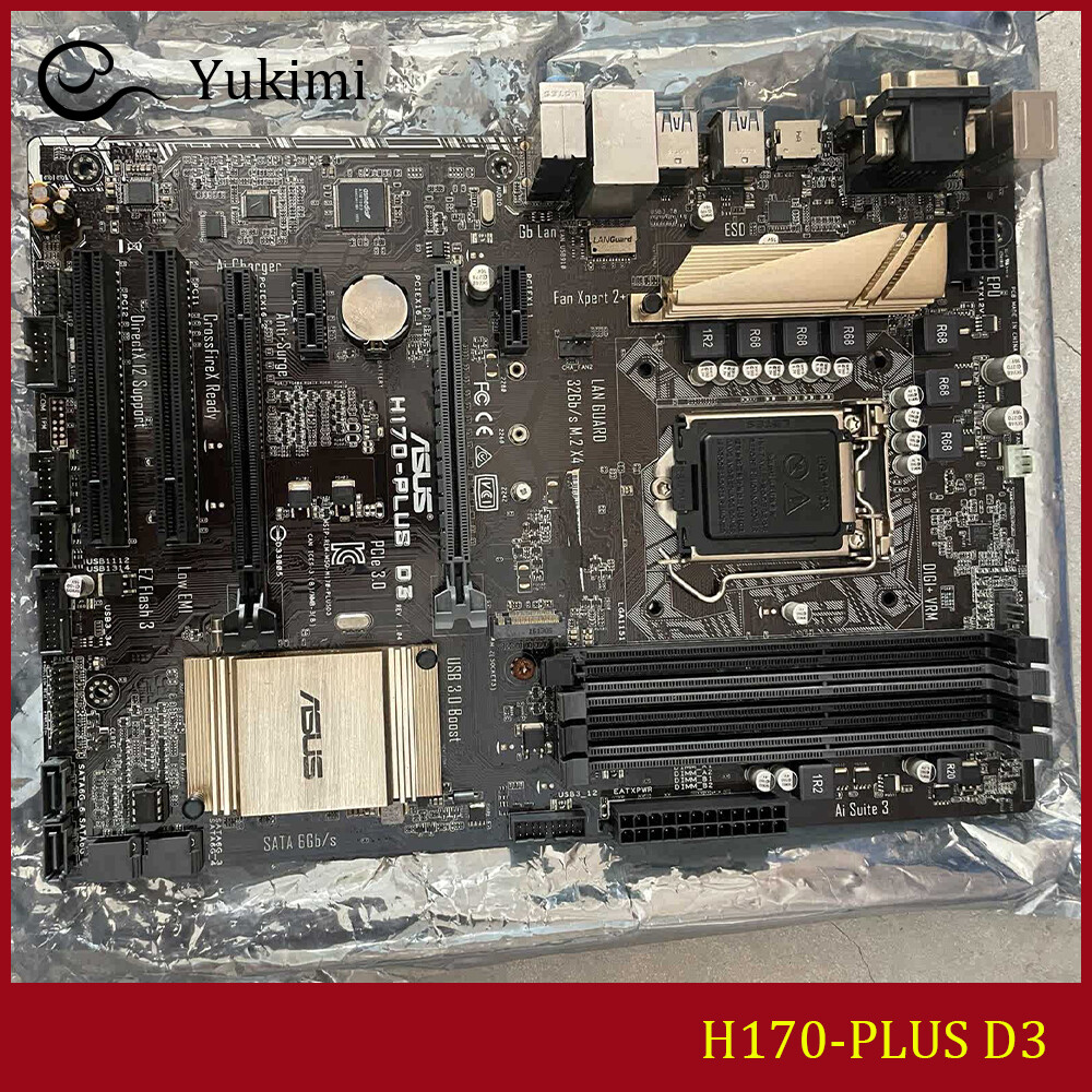 FOR ASUS H170-PLUS D3 LGA 1151 64GB DVI HDMI VGA Motherboard Test OK