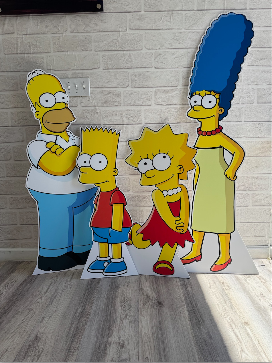 The Simpson Family Cutout, Homer, Marge, Bart and Lisa Cutout, Party decor The Simpson Family Cutout, Homer, Marge, Bart and Lisa Cutout, Party decor