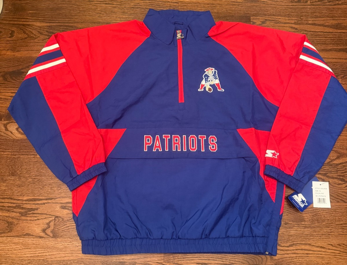 BRAND NEW Starter 1/4 Zip New England Patriots Retro NFL Men's Jacket Size XL BRAND NEW Starter 1/4 Zip New England Patriots Retro NFL Men's Jacket Size XL