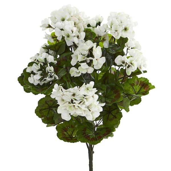 Nearly Natural UV Resistant Indoor/Outdoor Geranium Artificial Bush Set of 3 Nearly Natural UV Resistant Indoor/Outdoor Geranium Artificial Bush Set of 3