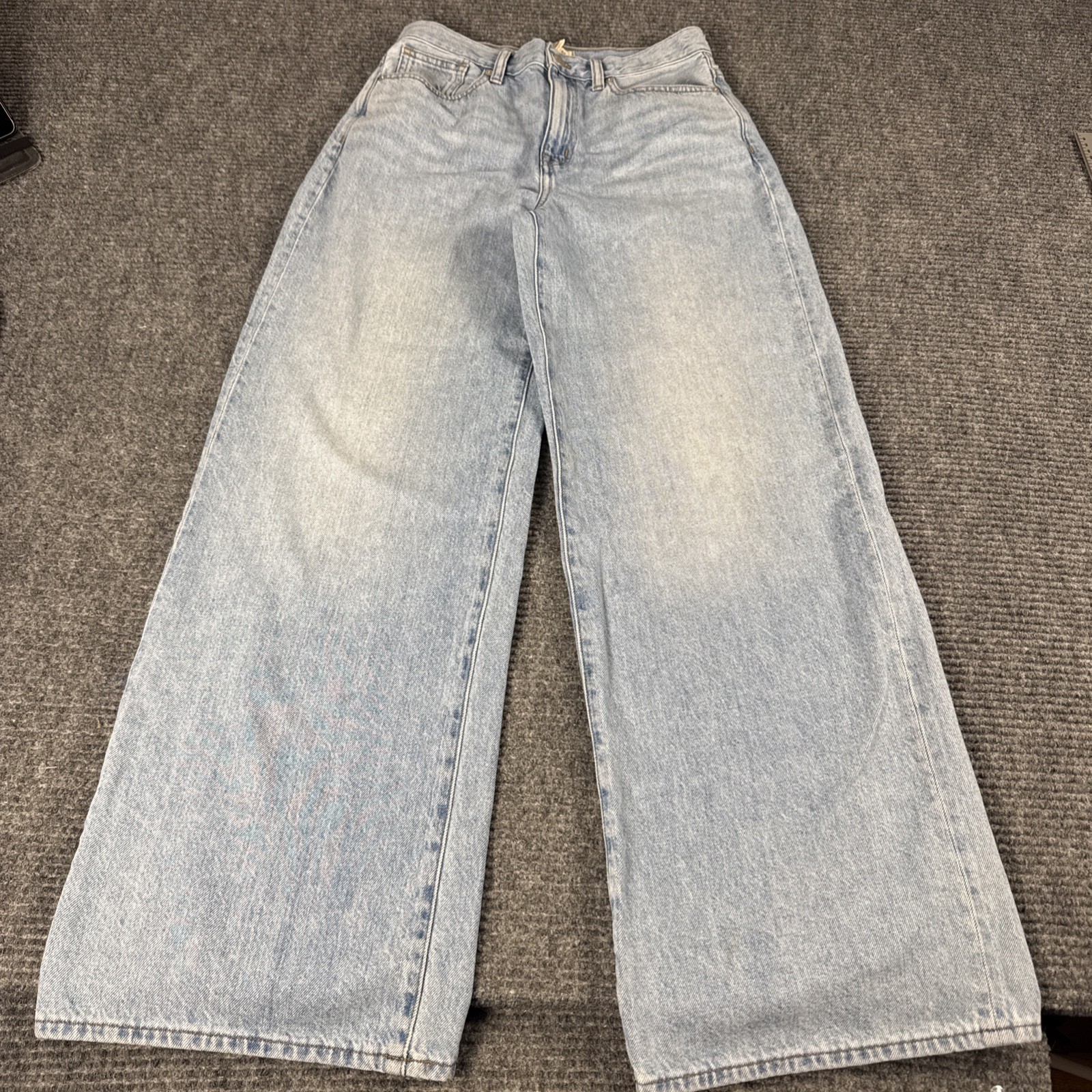 Madewell Superwide-Leg Jeans Womens 26 Blue High Rise Denim Wide Leg Pants Boho Madewell Superwide-Leg Jeans Womens 26 Blue High Rise Denim Wide Leg Pants Boho