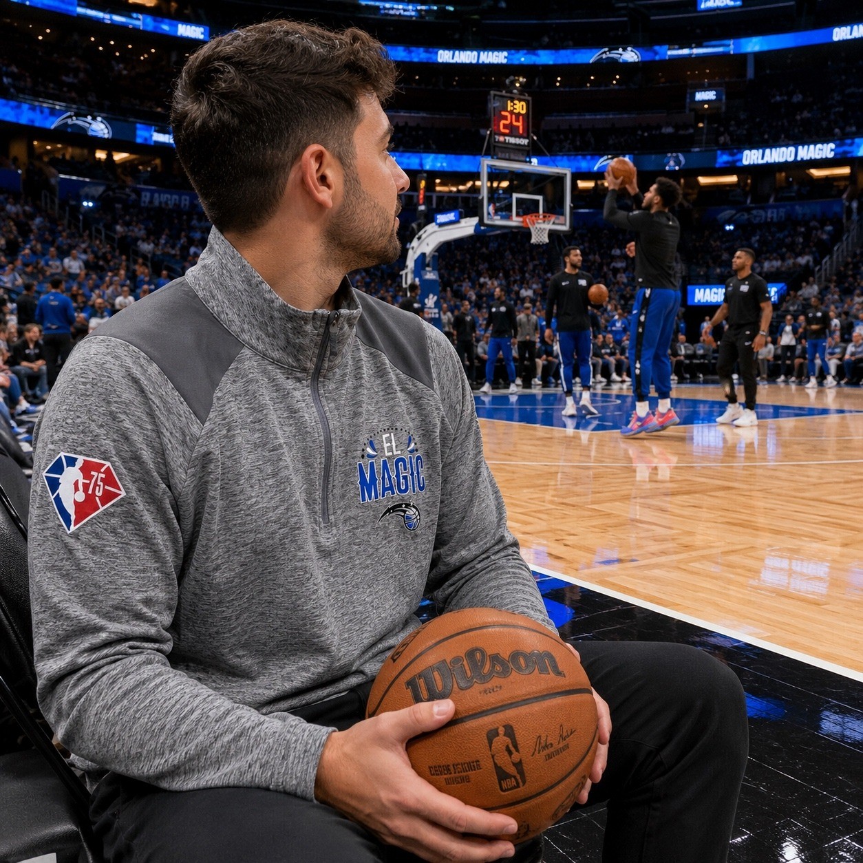 Orlando Magic El Magic Noche Latina NBA 75 Fanatics 1/4 Zip Pullover Mens M