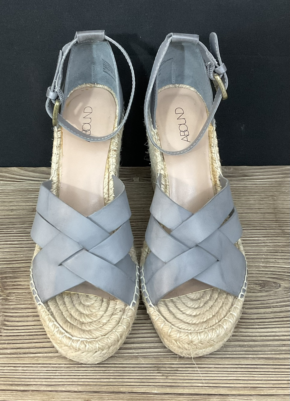 Abound Blue/Grey Espadrilles Wedge Sandals size 8 M Abound Blue/Grey Espadrilles Wedge Sandals size 8 M