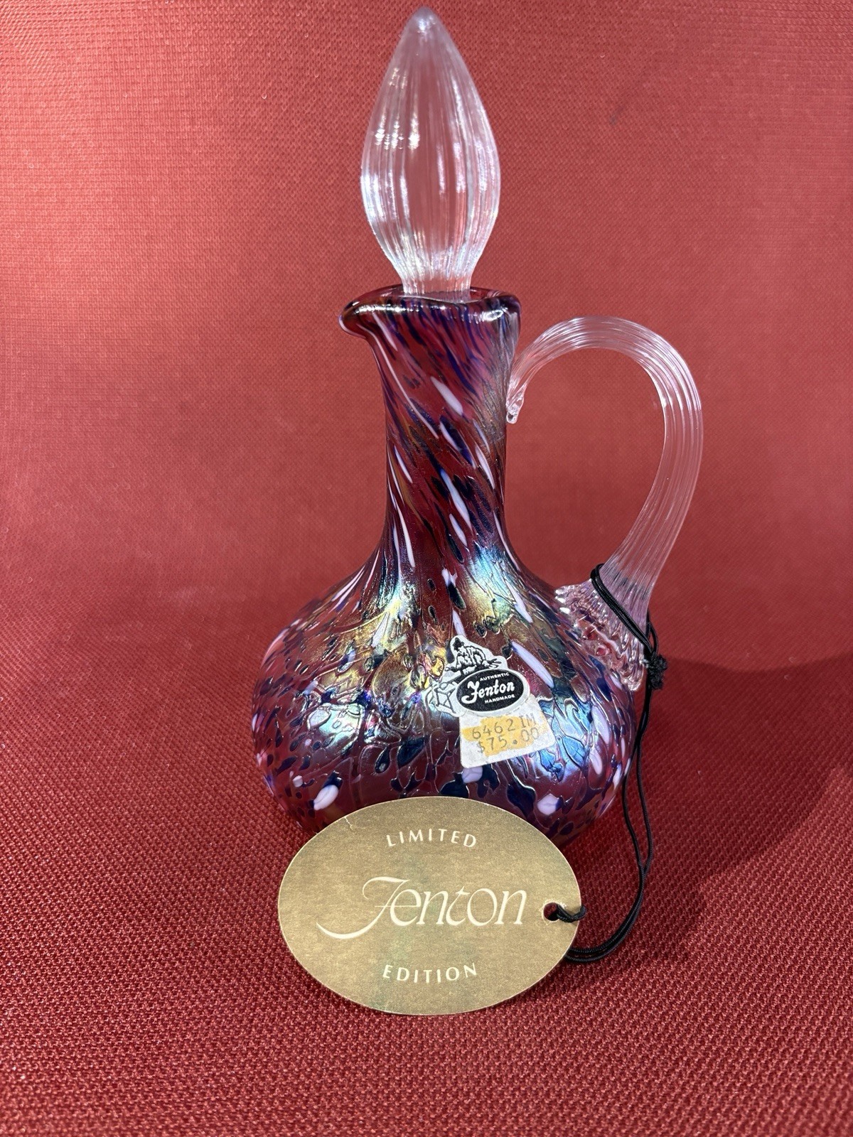 Vintage Fenton Art Glass (Connoisseur Collection) Vasa Murrhina Cruet