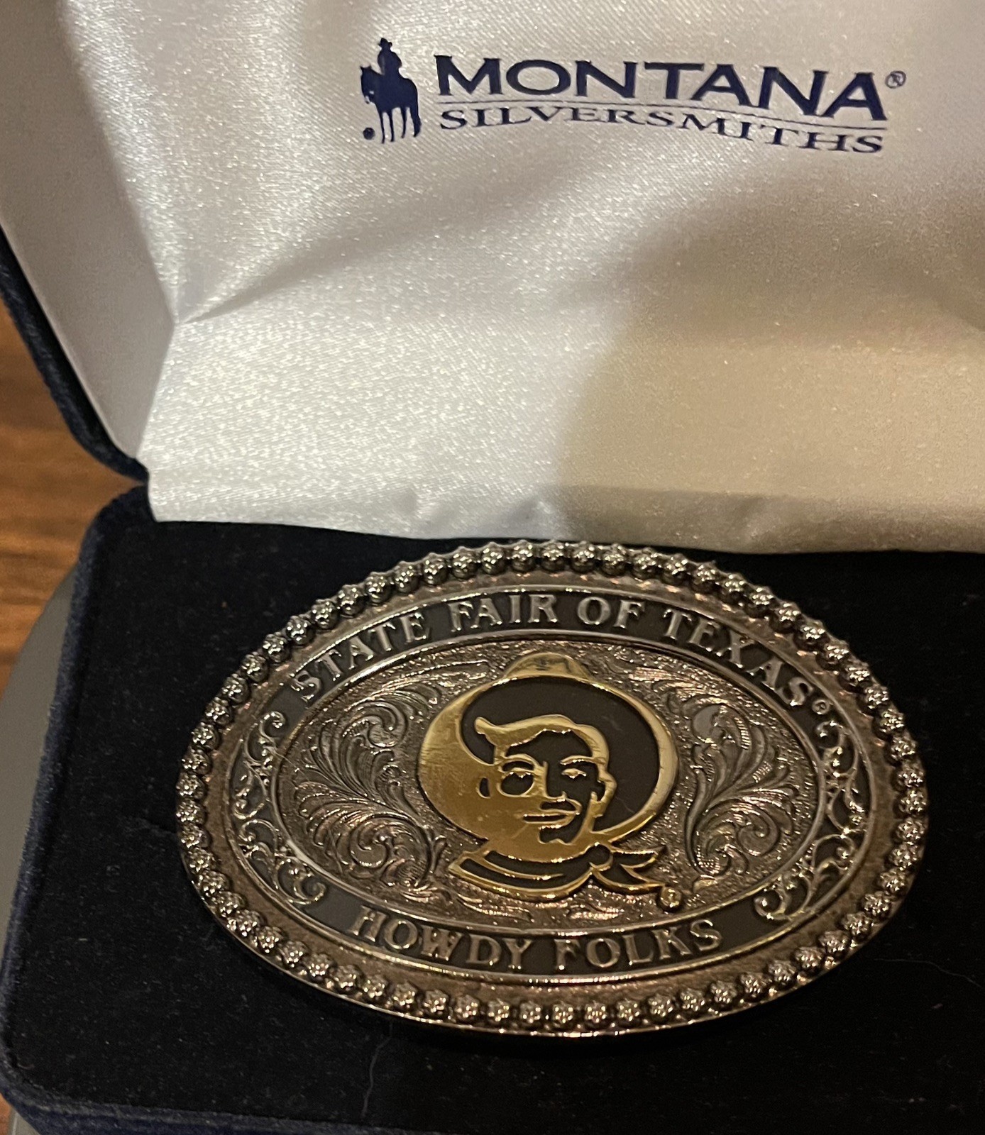 Vintage Texas State Fair Dallas Big Tex Belt Buckle Montana Silversmiths