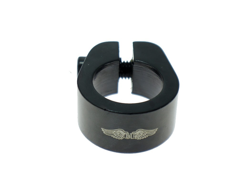 NOS Vintage GT Wings Logo BMX Seat Post Clamp 28.6 mm Bolt-On Alloy Black NOS Vintage GT Wings Logo BMX Seat Post Clamp 28.6 mm Bolt-On Alloy Black
