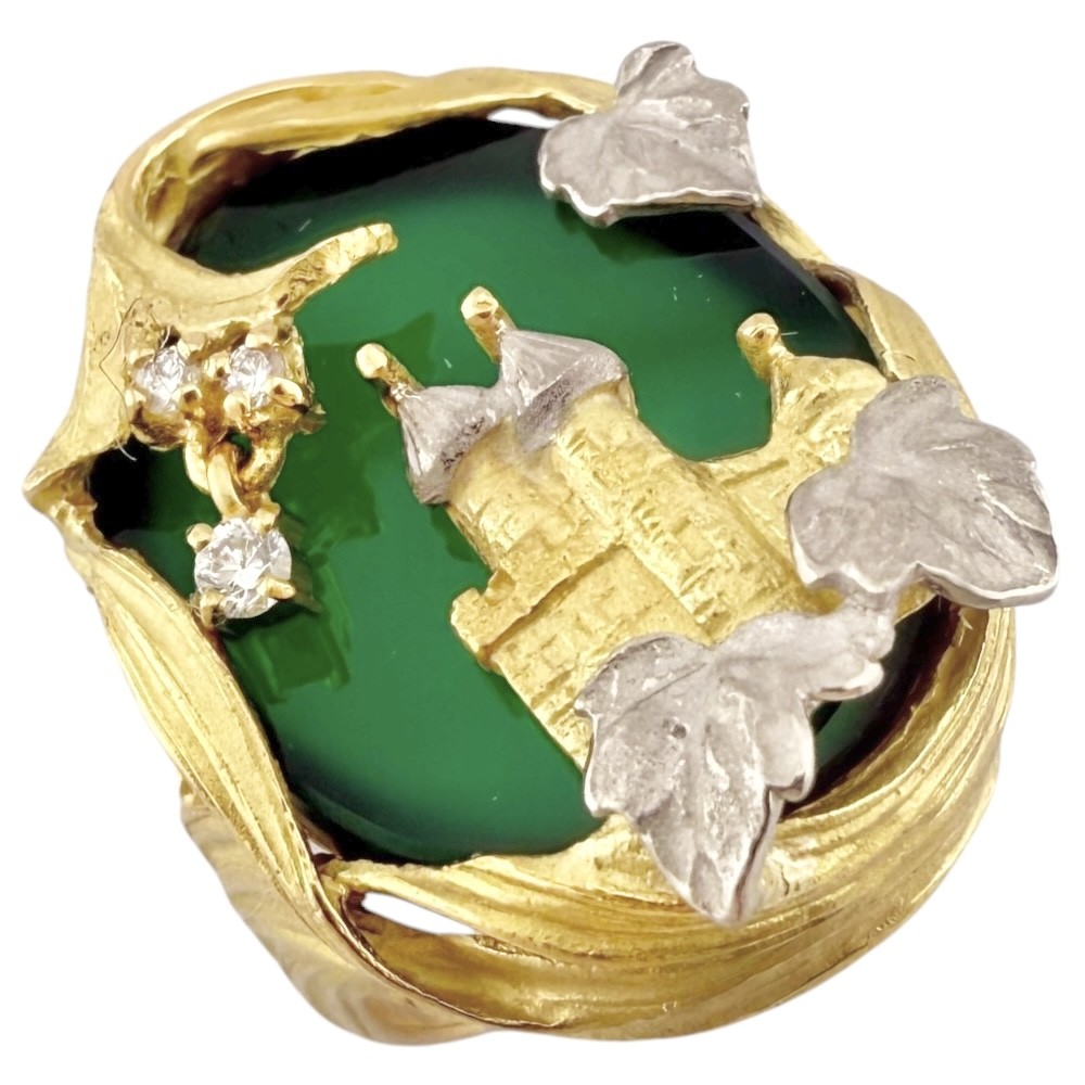 NOBUKO ISHIKAWA Ring US 5 3/4 EU51 K18 yellow gold Pt900 Menou diamond used