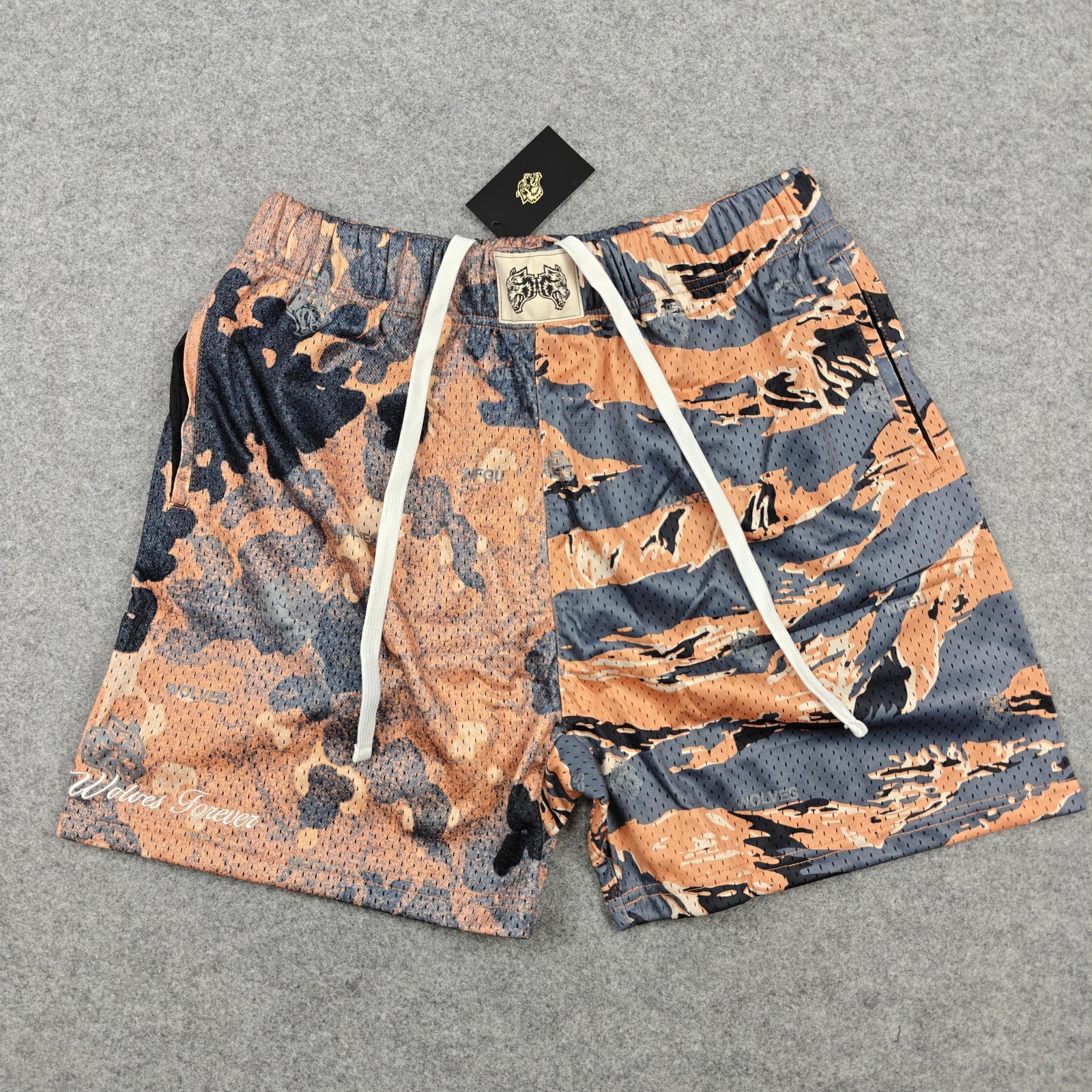 Darc Sport Patch Liam Mesh Shorts Mens Medium Orange Clash Camo Wolves New Darc Sport Patch Liam Mesh Shorts Mens Medium Orange Clash Camo Wolves New