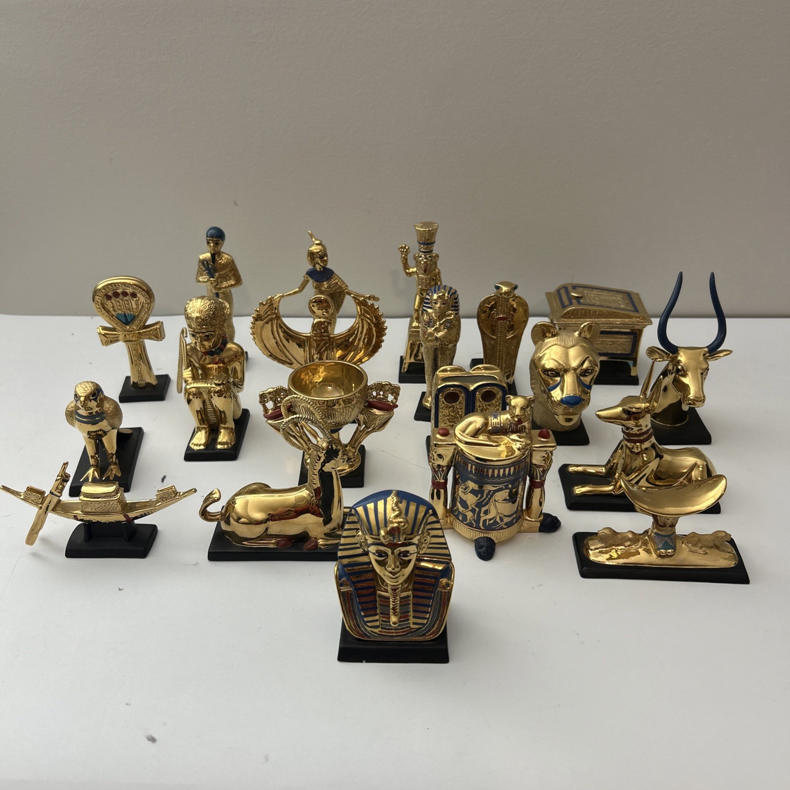 Vintage Franklin Mint Treasures of Tutankhamun King Tut 1989 20 Piece Set 22k Vintage Franklin Mint Treasures of Tutankhamun King Tut 1989 20 Piece Set 22k