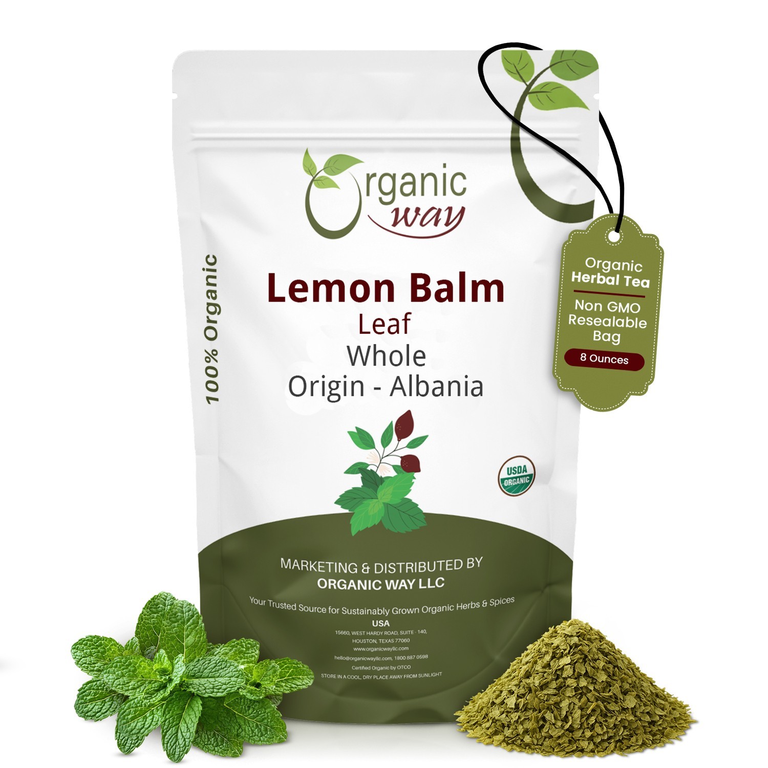 Organic Way Lemon Balm Leaf Whole - Organic, Kosher & USDA Certified Organic Way Lemon Balm Leaf Whole - Organic, Kosher & USDA Certified