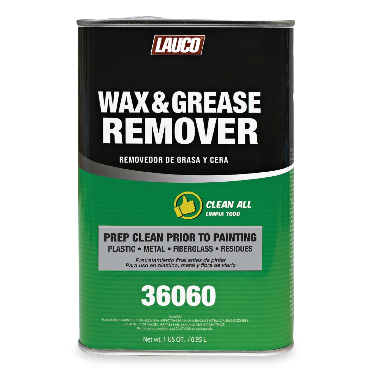 LAUCO Wax and Grease Remover Multi-Surface Paint Prep Cleaner, Auto Body (Quart)