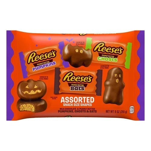 Reese\'s Assorted Milk Chocolate Snack Size Peanut Butter Shapes, Halloween CANDY Reese\'s Assorted Milk Chocolate Snack Size Peanut Butter Shapes, Halloween CANDY