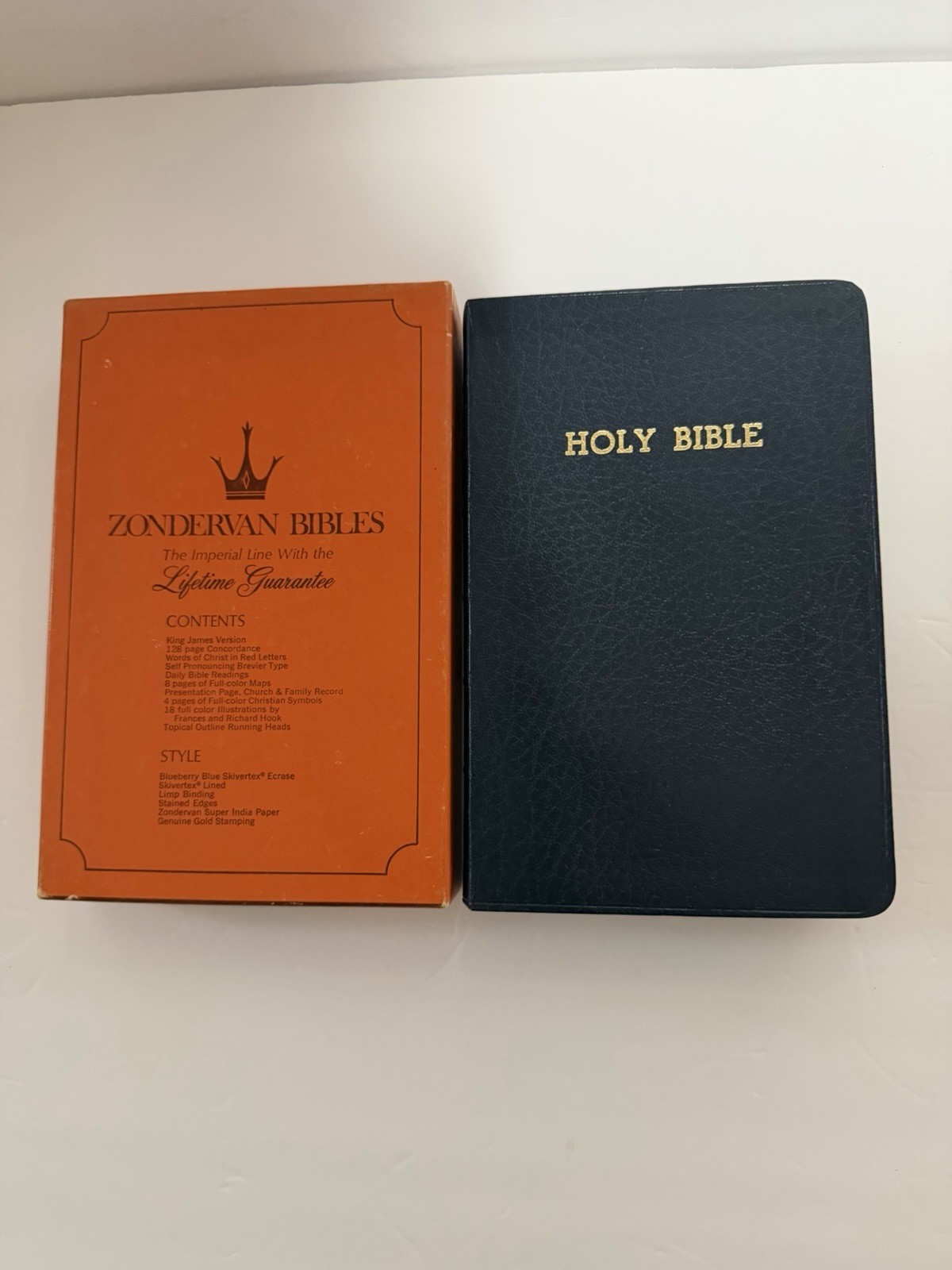 Vintage 1974 Zondervan Holy Bible Red Letter Text New In Box Blue Cover