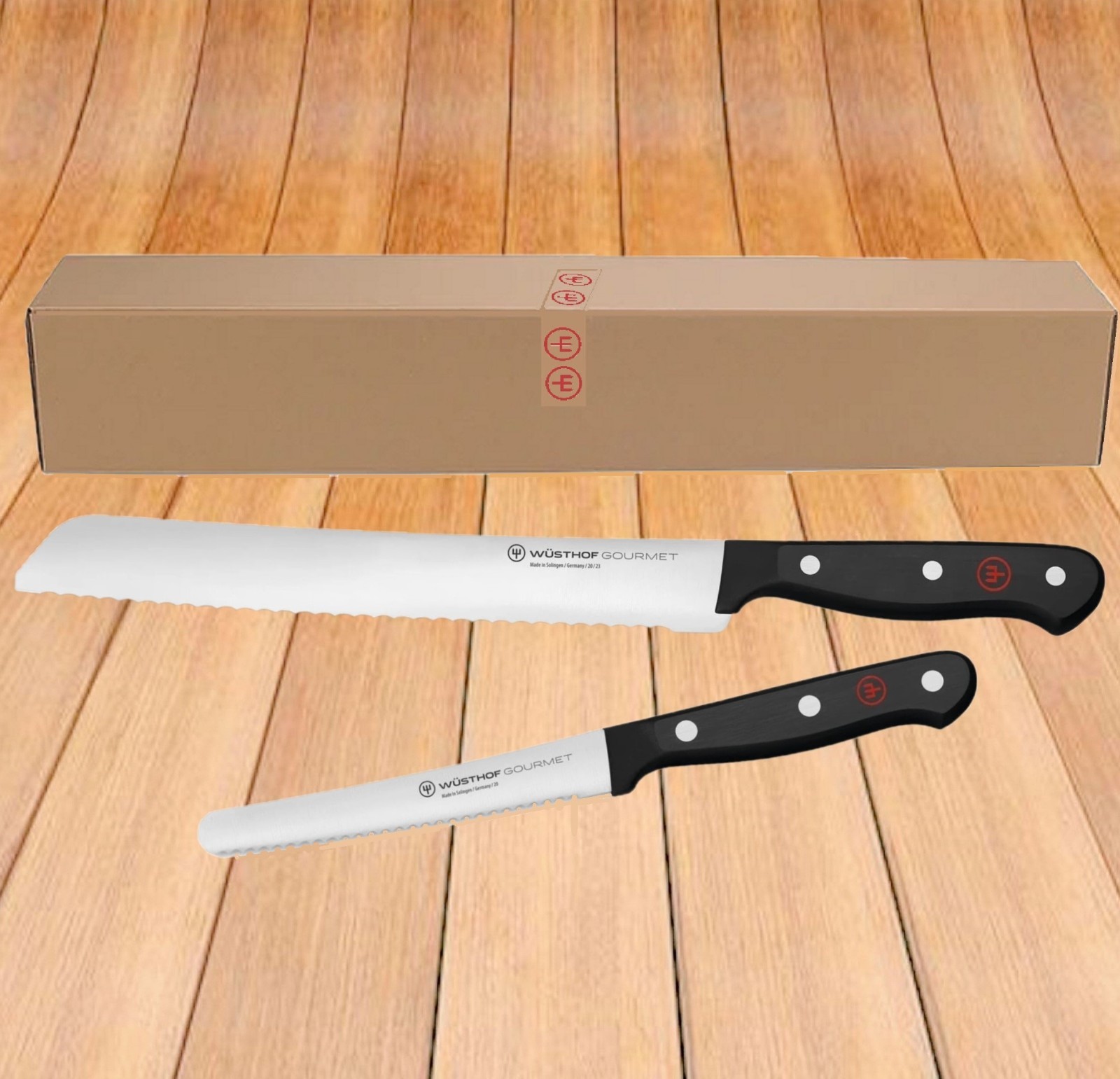 WUSTHOF Gourmet 2-Pc Serrated Knife Set 8 WUSTHOF Gourmet 2-Pc Serrated Knife Set 8
