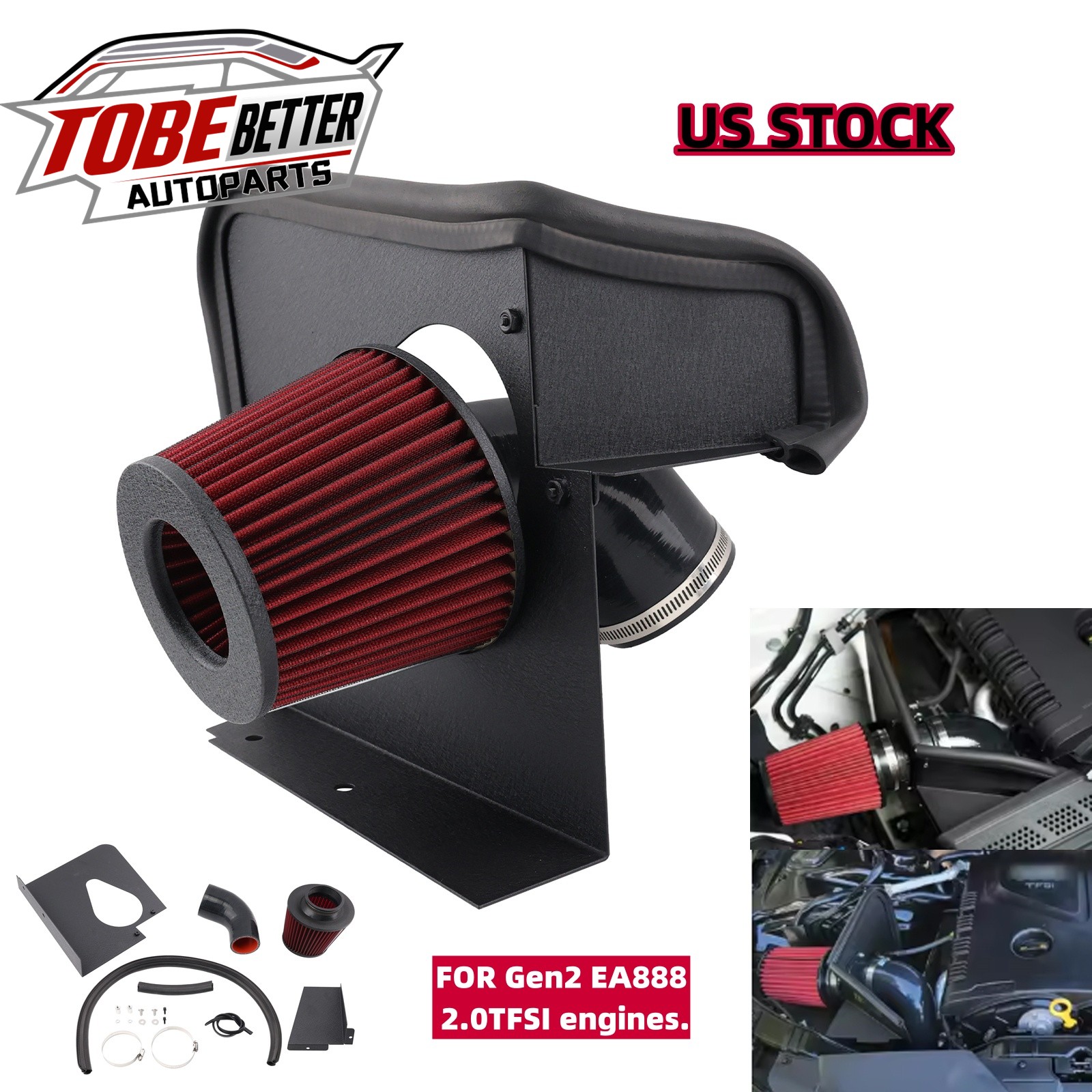 Cold Air Intake System For 2009-2016 Audi A4 Quattro A5 Quattro 2.0T Turbo Pipe