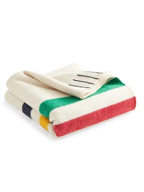 Classic Hudson's Bay HBC Stripes KING Multistripe 8 Point Wool Blanket NEW Classic Hudson's Bay HBC Stripes KING Multistripe 8 Point Wool Blanket NEW