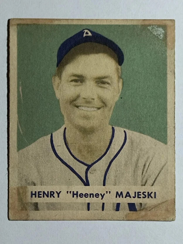 1949 Bowman #127B Hank Majeski/Name in print on back LOW GRADE