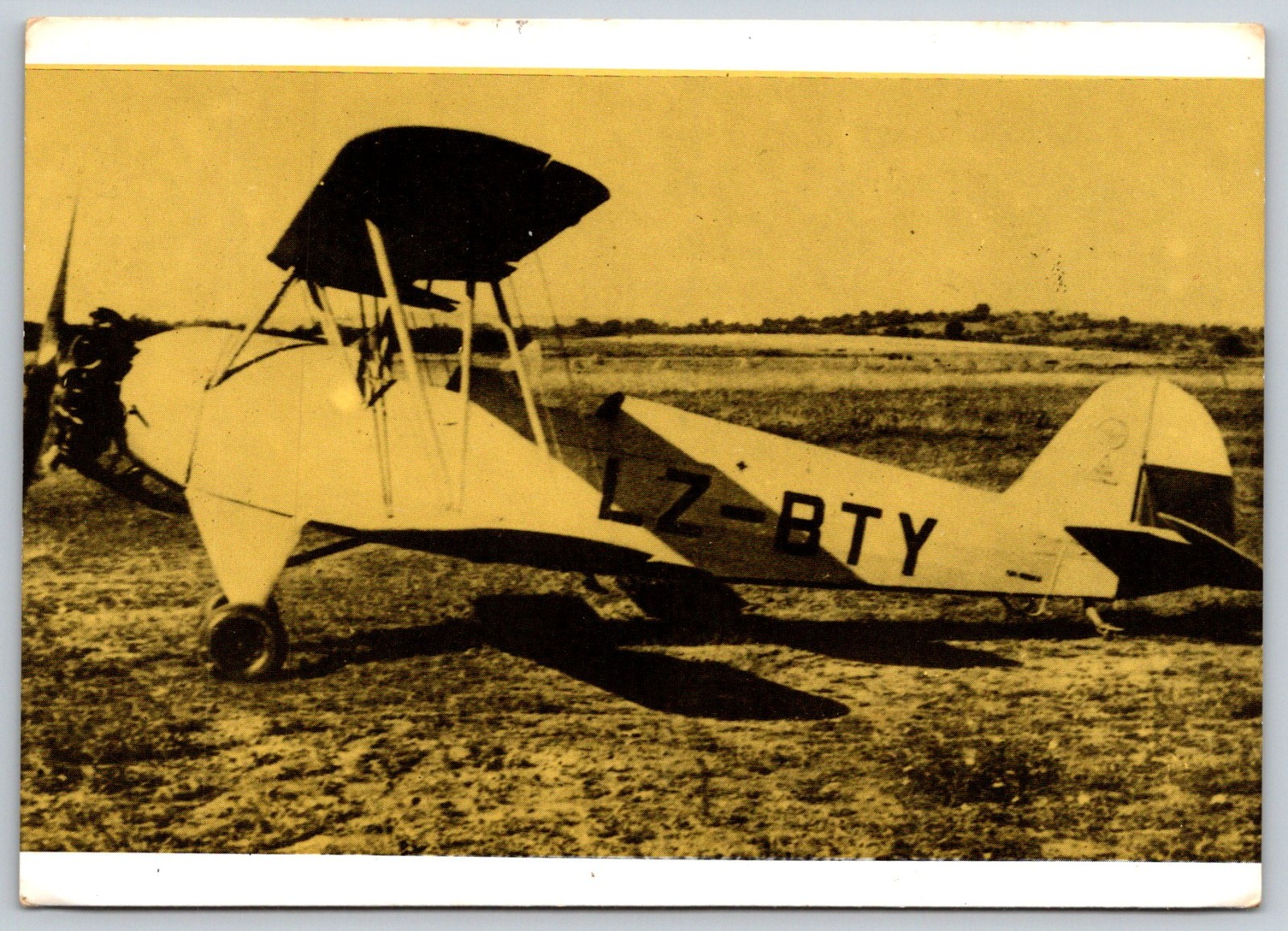 DAR 9 Siniger biplane egistration LZ-BTY Bulgaria trainer airplane Postcard DAR 9 Siniger biplane egistration LZ-BTY Bulgaria trainer airplane Postcard