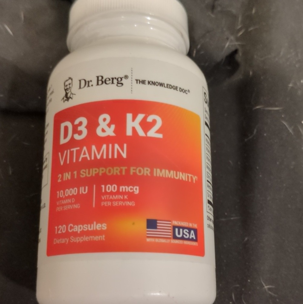Dr. Berg Vitamin D3 10000 IU+K2 100mg Immune Support 120 Capsules Set Dr. Berg Vitamin D3 10000 IU+K2 100mg Immune Support 120 Capsules Set