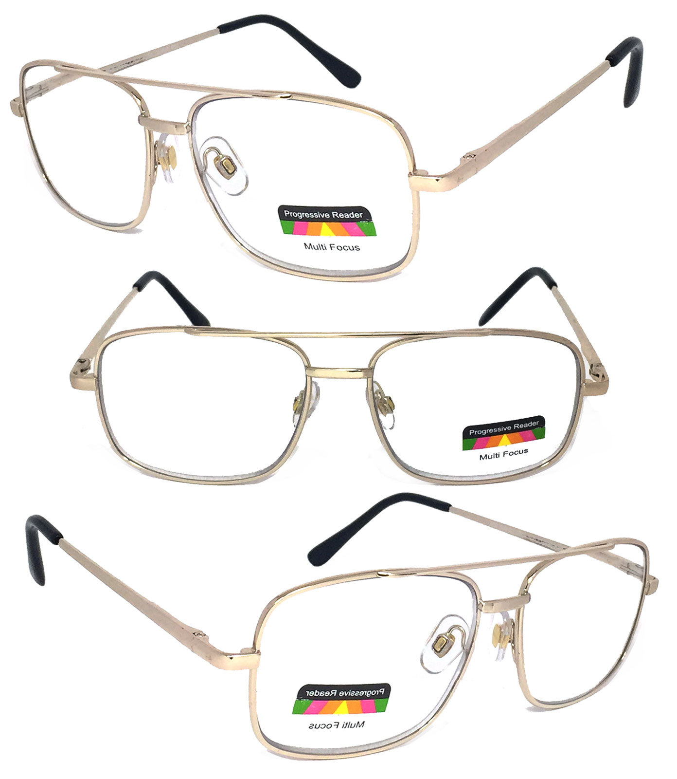 Pilot Multi Focal Reading Glasses Metal Frame 3 Strengths in 1 Reader