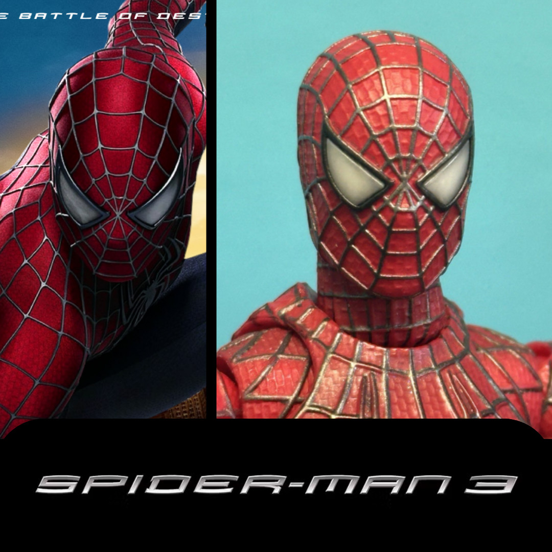 HEAD ONLY Mafex 241 Tobey Maguire Spider-Man 3 (2007) Custom Painted 1:12 Scale
