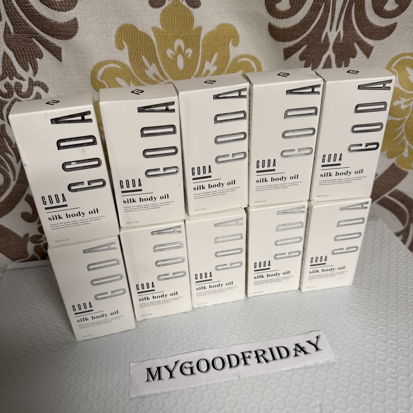 GODA Silk Body Oil Firming Anti Aging Moisturizer Formula 1.7oz LOT Of 10 Boxes GODA Silk Body Oil Firming Anti Aging Moisturizer Formula 1.7oz LOT Of 10 Boxes