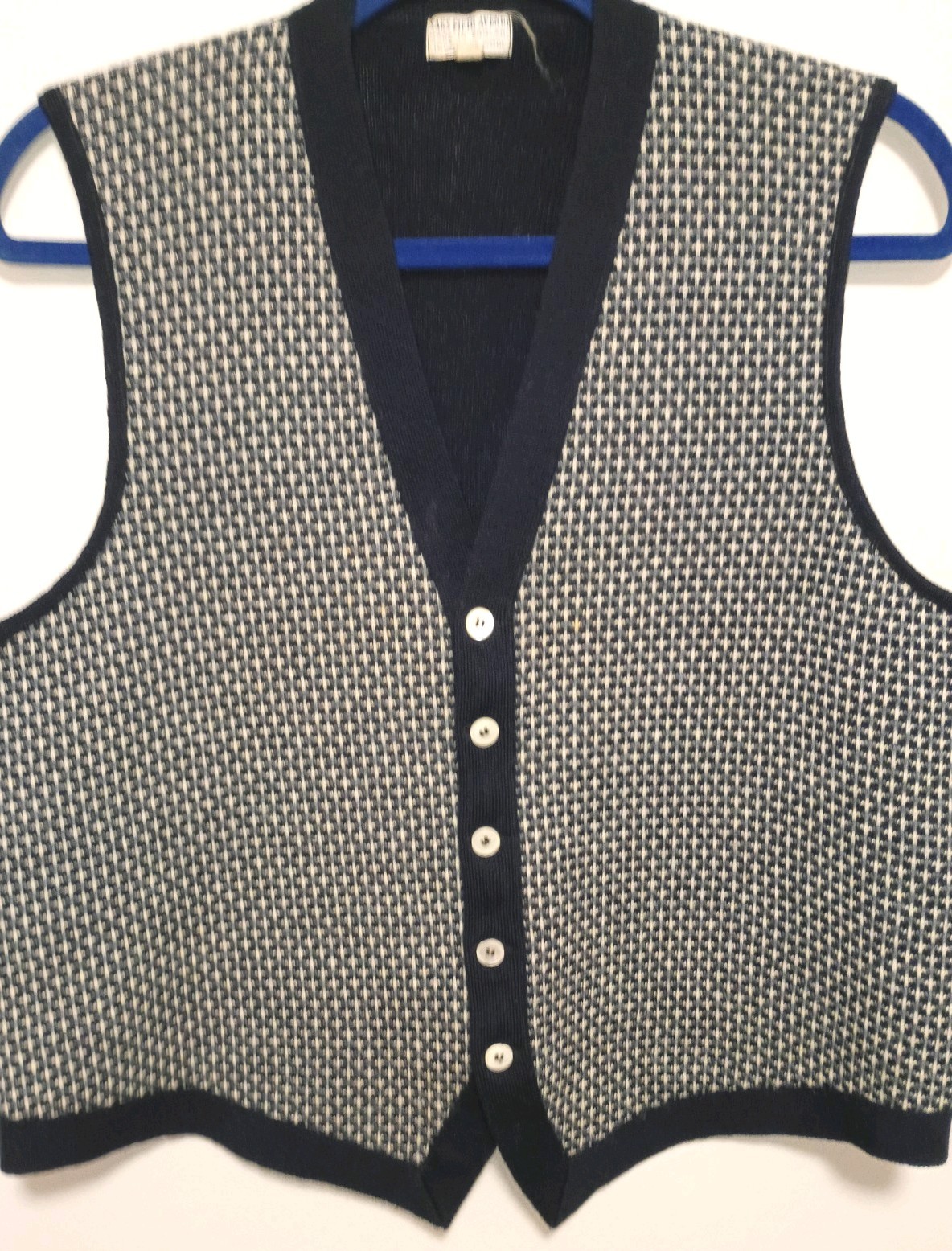 VTG 50s Saks Fifth Avenue Wool Button Up Sweater Vest  Size 42 Made in England