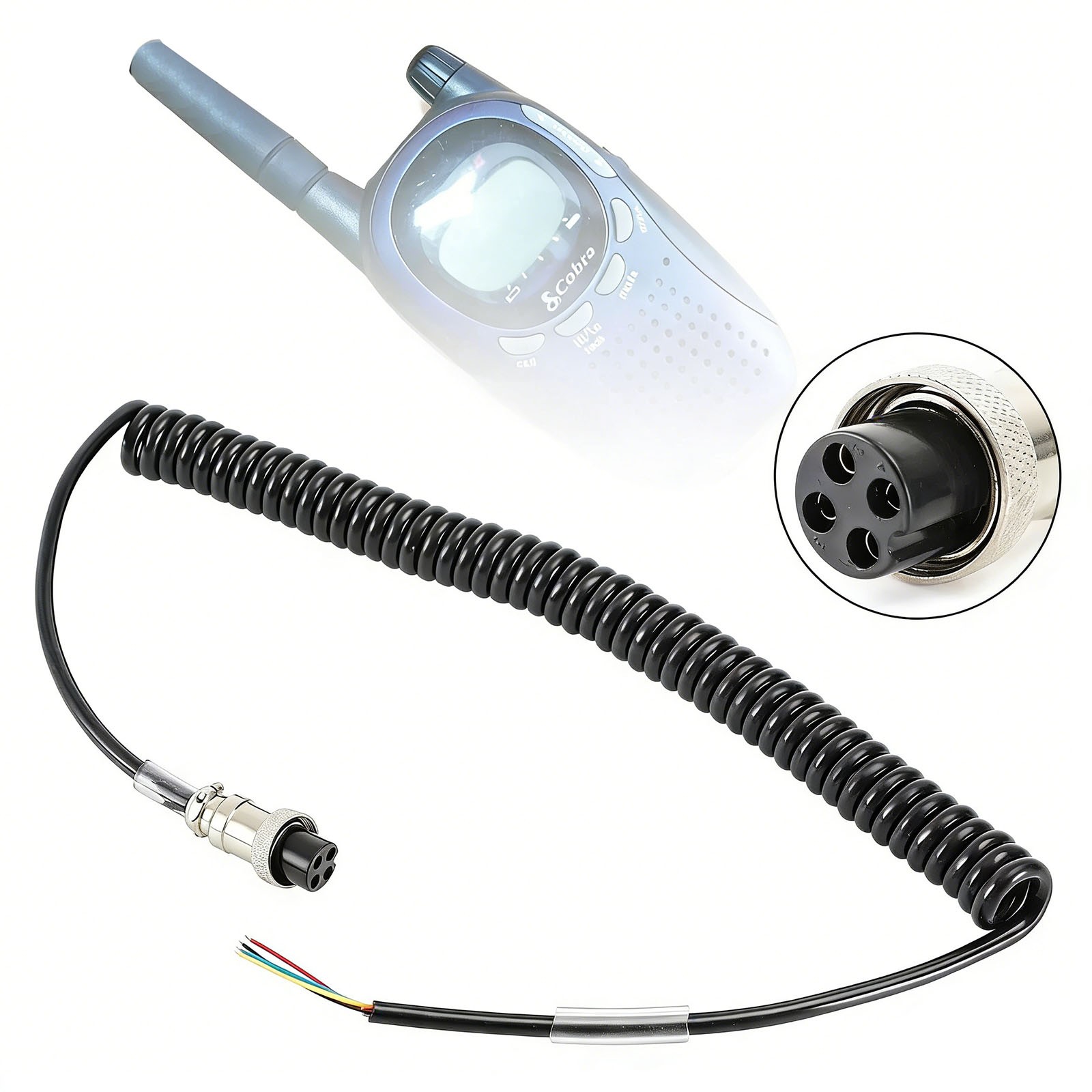 HEAVY DUTY MICROPHONE COILED REPLACEMENT CABLE 4 Pin 4 conductor CB HAM HEAVY DUTY MICROPHONE COILED REPLACEMENT CABLE 4 Pin 4 conductor CB HAM