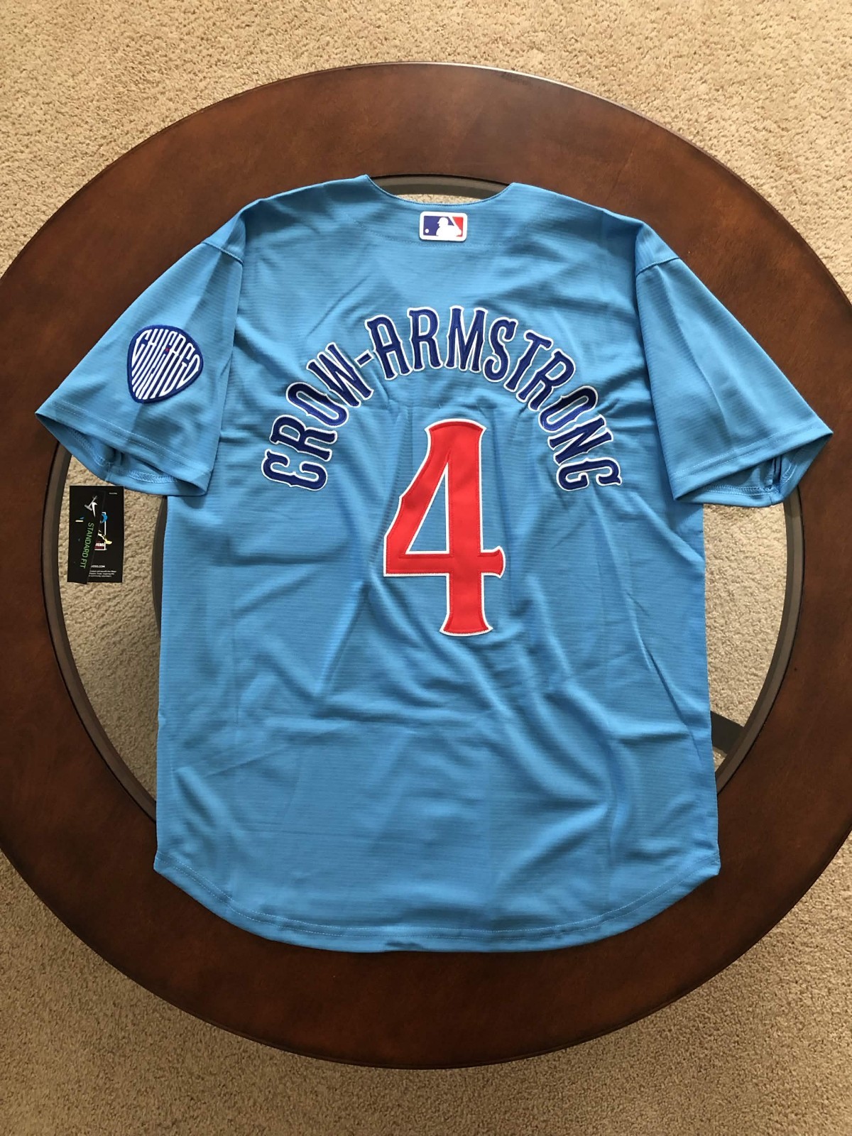 sNWT Pete Crow-Armstrong Cubs Men's Large Light Blue Home Jersey Stitched #4 sNWT Pete Crow-Armstrong Cubs Men's Large Light Blue Home Jersey Stitched #4