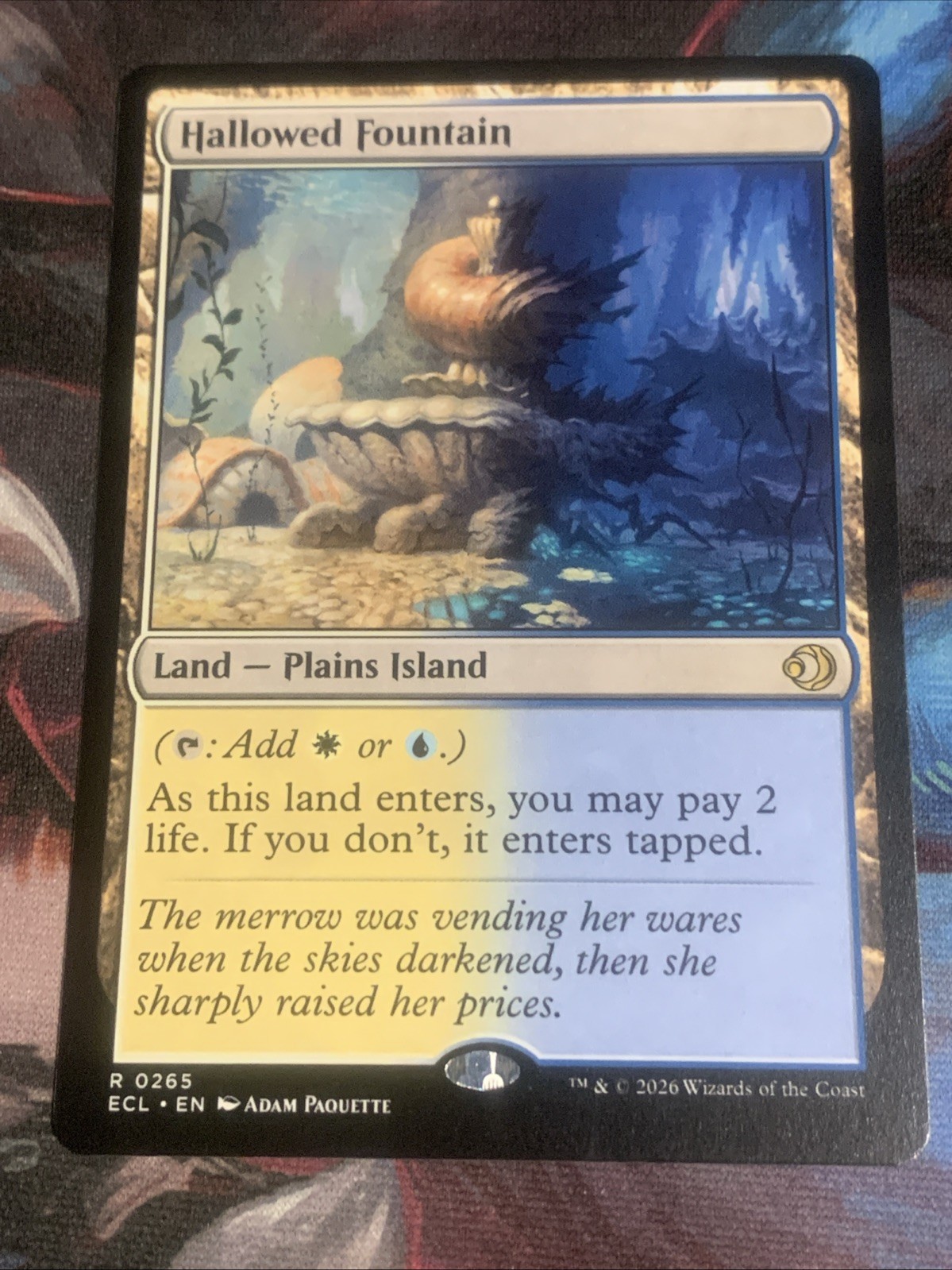 MTG Magic: The Gathering Lorwyn Eclipsed HALLOWED FOUNTAIN Rare Land MTG NM/M MTG Magic: The Gathering Lorwyn Eclipsed HALLOWED FOUNTAIN Rare Land MTG NM/M