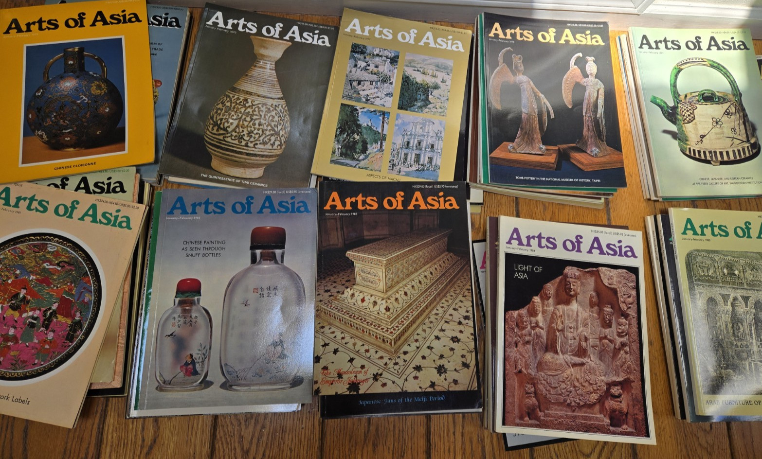 Arts of Asia magazine, complete year sets 1986-2002 Arts of Asia magazine, complete year sets 1986-2002