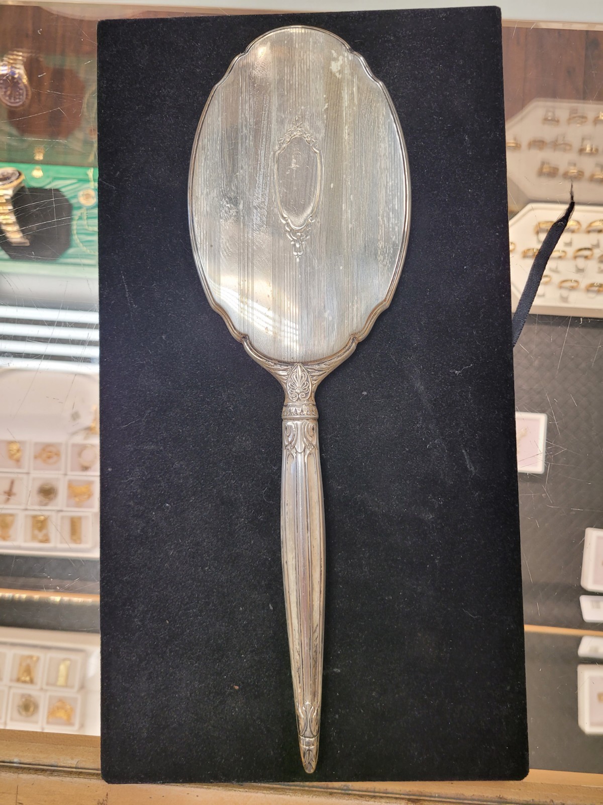 VINTAGE Grooming Set Hand Mirror & Brush Sterling Silver 925- 375 GRAMS TOTAL VINTAGE Grooming Set Hand Mirror & Brush Sterling Silver 925- 375 GRAMS TOTAL