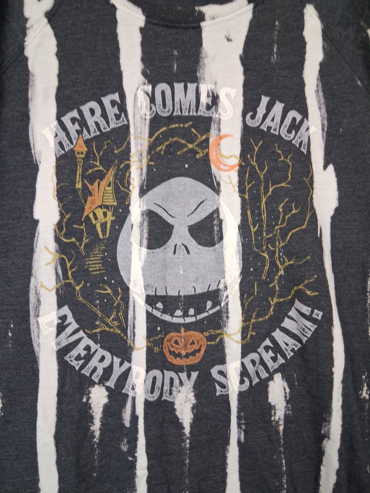 Torrid X Disney Womens Sweatshirt 2X Black Bleach Nightmare Before Christmas